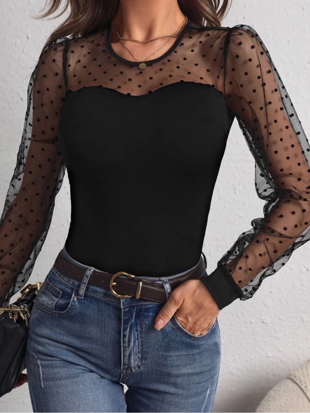 Polka dot Sheer Bodysuit